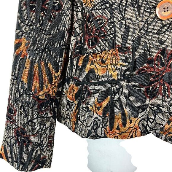 Coldwater Creek Womens Whimsigoth Velvet Floral Suit Jacket Blazer Ribbed sz S - Picture 14 of 16